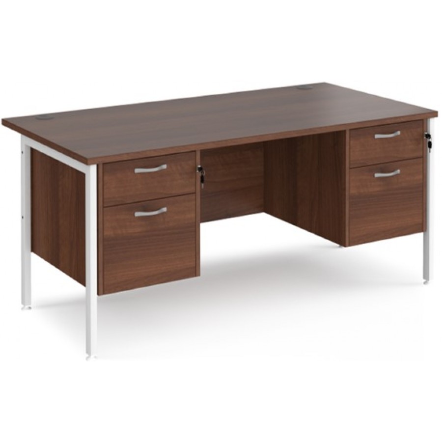 Maestro H Frame Straight Office Desk with 2x2 Drawer Pedestal